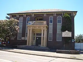 St Peters Town Hall, on Unwins Bridge Road, Sydenham, seat of the council from 1927–1948.