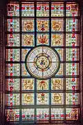 Stained glass ceiling in the Jubilee Room (formerly the main reading room of the Parliamentary Library)
