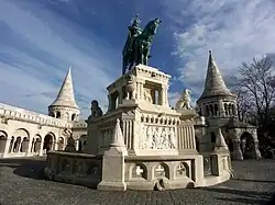 Bronze statue of Stephen I of Hungary.