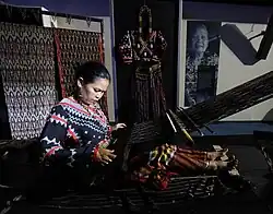 Image 10A Tboli woman weaving t'nalak from South Cotabato. (from Culture of the Philippines)