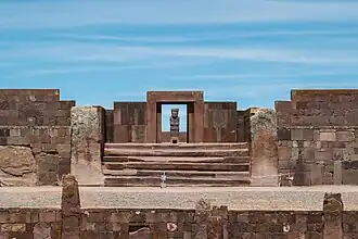 The Kalasasaya site in the ruins of Tiwanaku