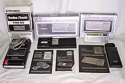 A TRS-80 PC-1 with printer & cassette interface and CTR-80A cassette recorder