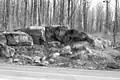 Approx Dec 1975; The outcropping, looking east from road