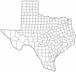 Location of De Kalb, Texas