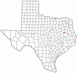 Location of Elkhart, Texas