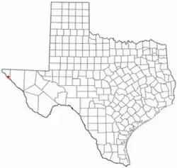 Location of Fabens, Texas