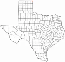 Location of Follett, Texas