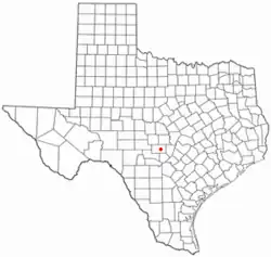 Location of Fredericksburg, Texas