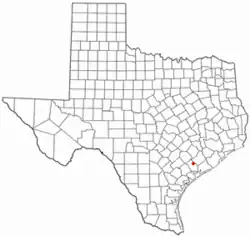 Location of Ganado, Texas