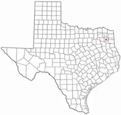Location of Gilmer in Texas