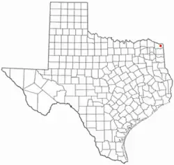 Location of Hooks, Texas