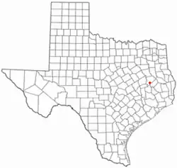 Location of Lovelady, Texas