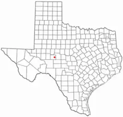 Location of Mertzon, Texas