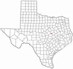 Location of Moody, Texas