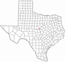 Location of Mullin, Texas