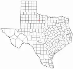 Location of Munday, Texas