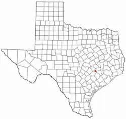Location of Round Top, Texas