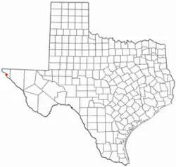 Location of San Elizario, Texas