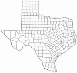 Location of Shiner, Texas