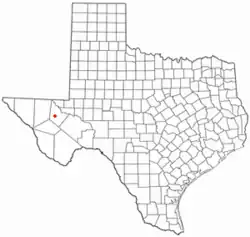 Location of Toyah, Texas