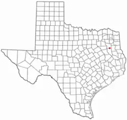 Location of Troup, Texas