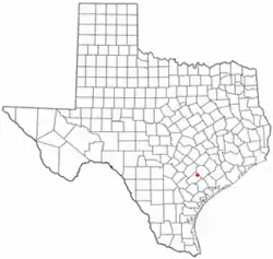 Location of Yoakum, Texas