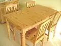Non-extendable dining table and chairs