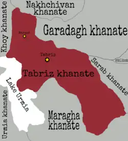 Location of Tabriz Khanate