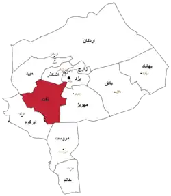 Location of Taft County in&nbsp;Yazd&nbsp;province