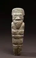 Ancestral figure; 1000–1550; brown stone; height: 18.1&nbsp;cm (7.1&nbsp;in), width: 4.8&nbsp;cm (1.8&nbsp;in); Walters Art Museum