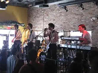 Tally Hall at Downtown Austin, Texas in 2007. From left to right: Sedghi, Cantor, Hawley, Federman and Horowitz