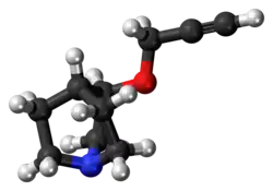 Ball-and-stick model of the talsaclidine molecule
