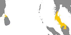 Tambralinga at their largest extent in 1244 after the Sri Lankan conquest