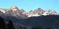 Monte Tamer to left, Castello di Moschesin (right)