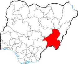 Map showing location of Taraba State in Nigeria