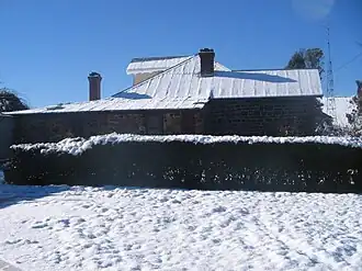 A basalt house after snowfall