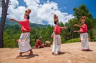 Pagellu dance at a funeral in Tana Toraja people