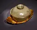 Qing Dynasty jade cup on a gold stand, one of the Siamese embassy's gifts