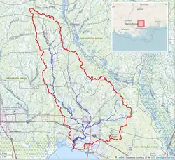 Map of the Tchefuncte River Watershed, showing the watershed boundary and major waterways.