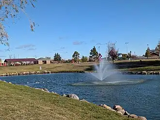 A view of the Tea City Park facing northeast from the southwest side of the park.