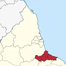 Location in north-east England