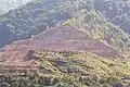Closeup of open pit