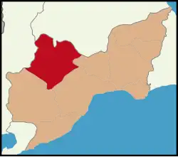 Map showing Hayrabolu District in Tekirdağ Province