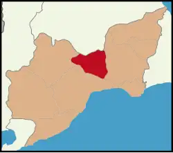 Map showing Muratlı District in Tekirdağ Province