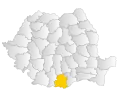 Map of Romania highlighting Teleorman County