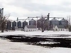 The community of Tenney, viewed from the northeast. None of the buildings in the foreground remain.