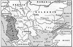 Map with the final territorial modifications; published in the Report of the International Commission on the Balkan Wars, 1914