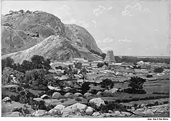 The Murugan temple complex at the northern foot of the hillock