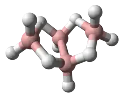 ball-and-stick model of tetraborane