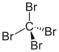 Stereo, skeletal formula of tetrabromomethane